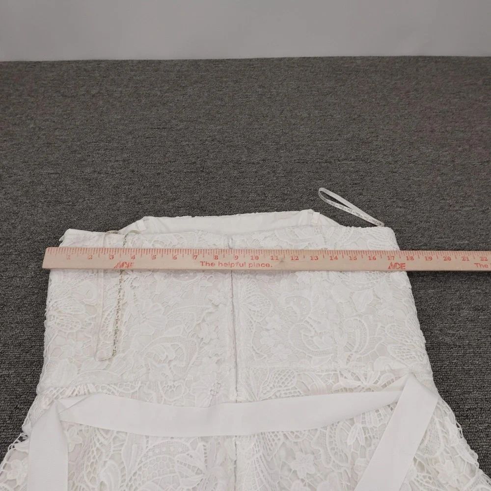 Lilly Pulitzer Sienna Dress Womens 14 White Floral Lace Strapless Fit & Flare - Picture 9 of 12